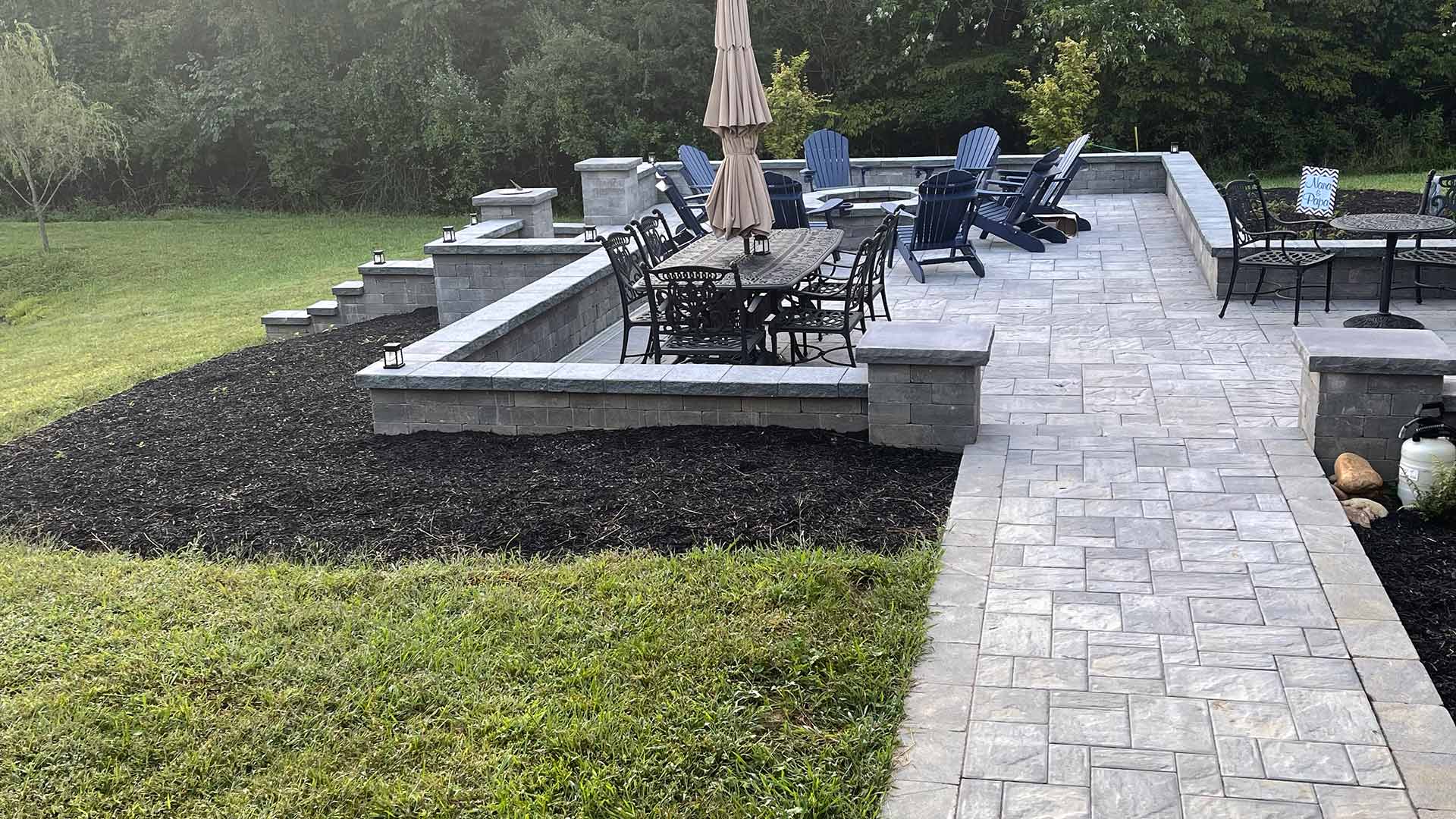 A completed patio construction project in Purcellville, VA.