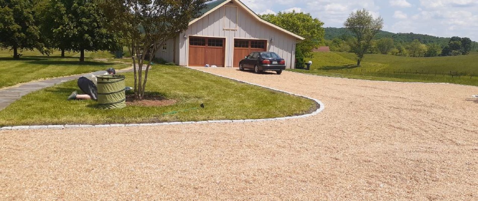 Gravel driveway installed for client's in Loudoun County, VA.
