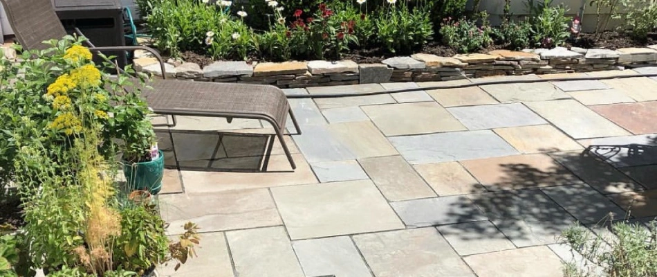 Patio made with natural stone in Purcellville, VA.